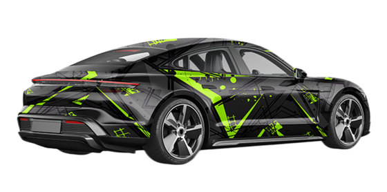 50 Micron Custom Car Wrap Film Green Lightning Matte Vinyl Digital